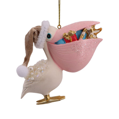 Pelican With Gifts Christmas Ornament | December Diamonds | Coastal Gifts Inc