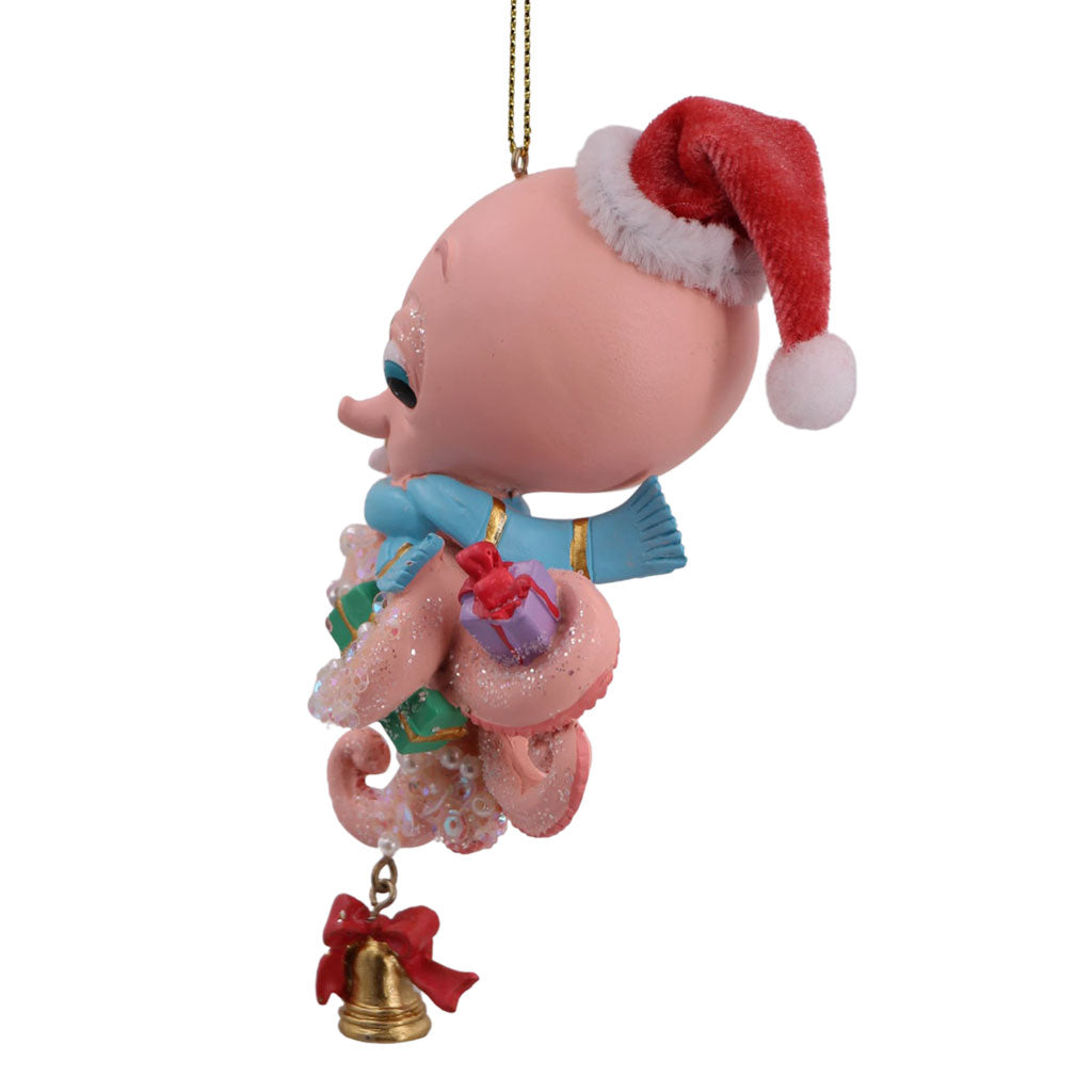 Pink Octopus With Cap Christmas Ornament | December Diamonds | Coastal Gifts Inc