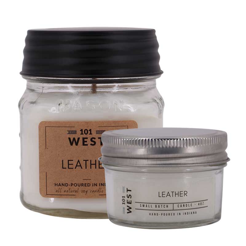 Leather Jar Candle | 101 West | Coastal Gifts Inc