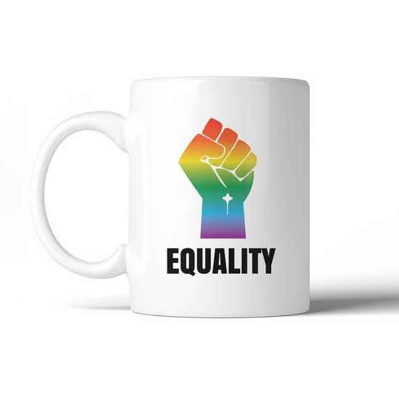 Equality Rainbow Fist Coffee Mug | 365 In Love | Coastal Gifts Inc