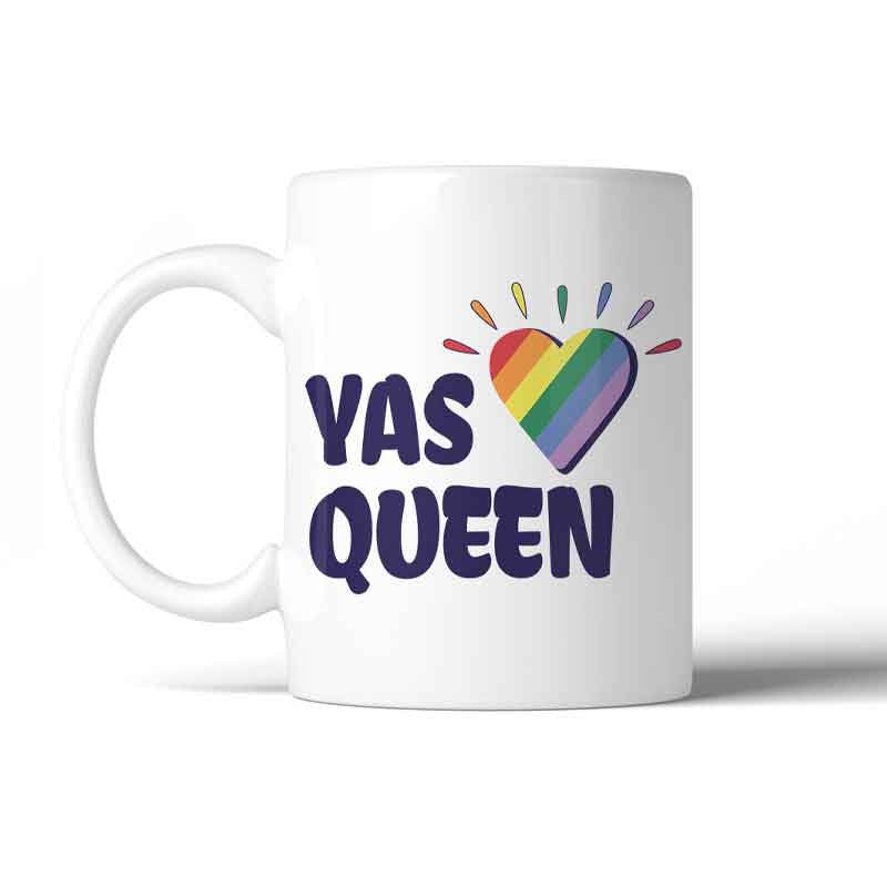 Yas Queen Rainbow Heart Coffee Mug | 365 In Love | Coastal Gifts Inc