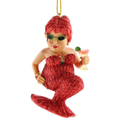 Strawberry Margarita Mermaid Christmas Ornament | December Diamonds | Coastal Gifts Inc