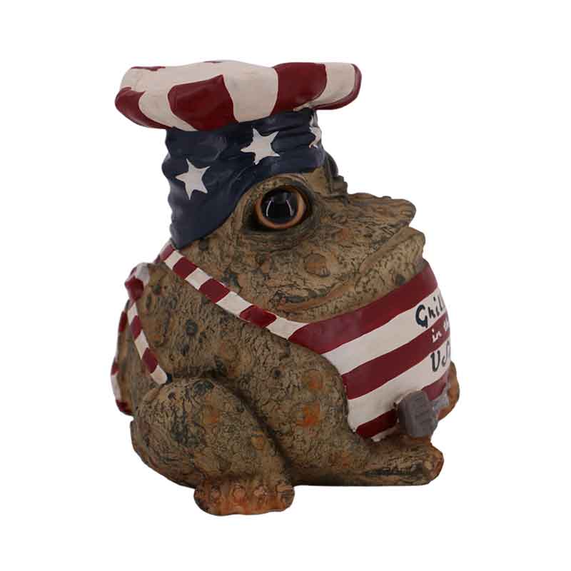 Grillin' In The USA Toad Figurine | GSI Home Styles | Coastal Gifts Inc