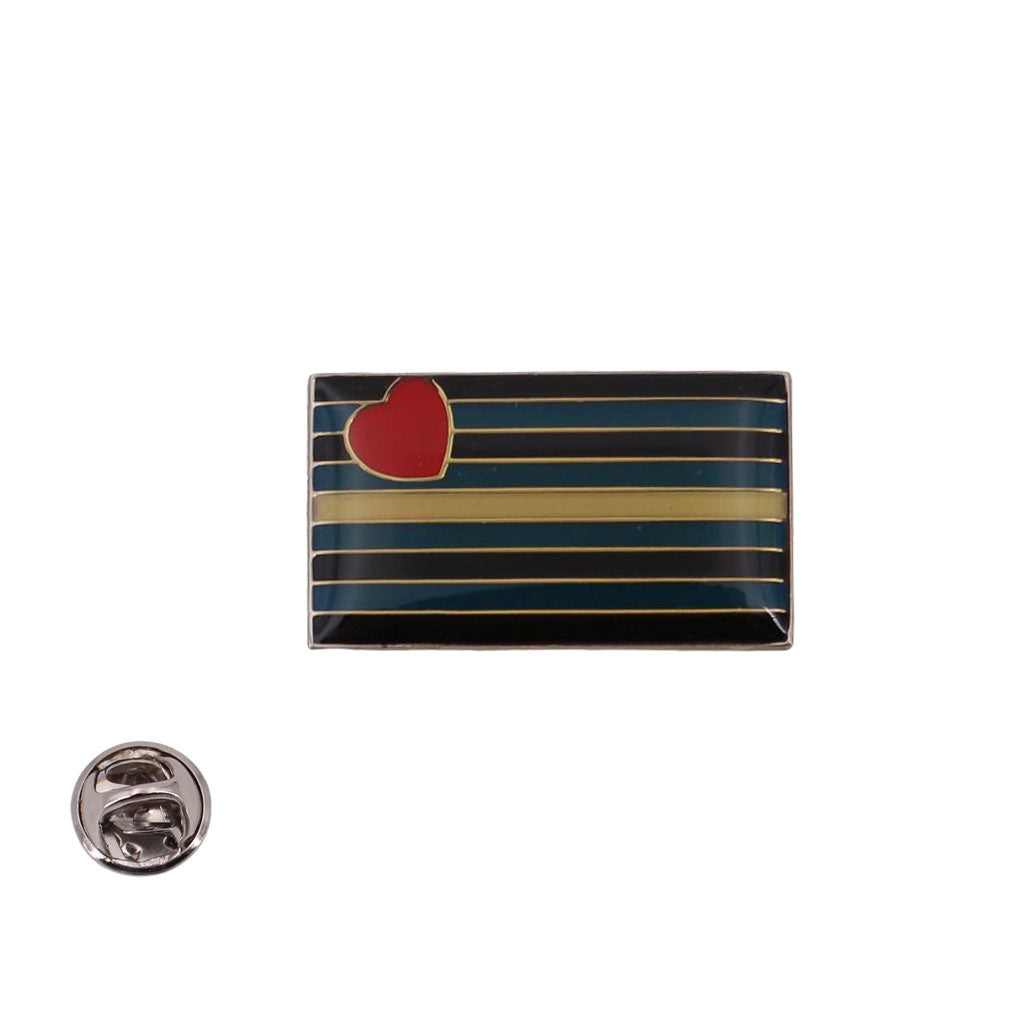 Leather Flag Lapel Pin
