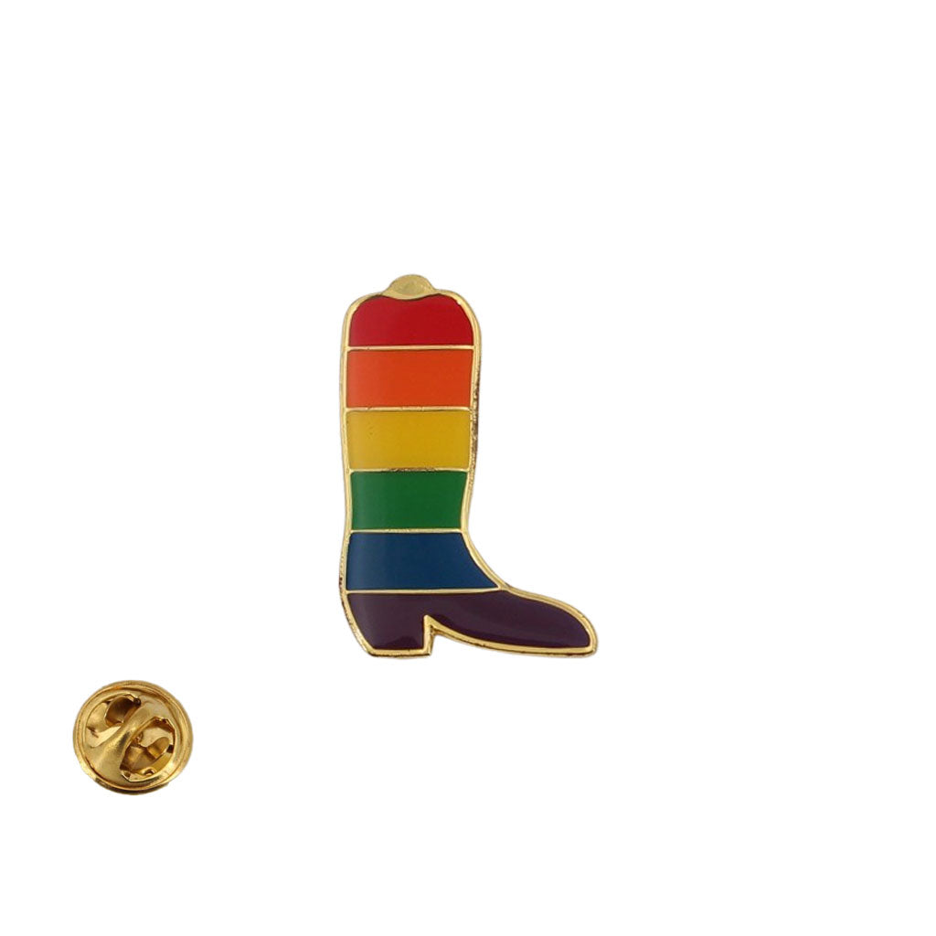 Rainbow Cowboy Boot Lapel Pin | PHS International | Coastal Gifts Inc