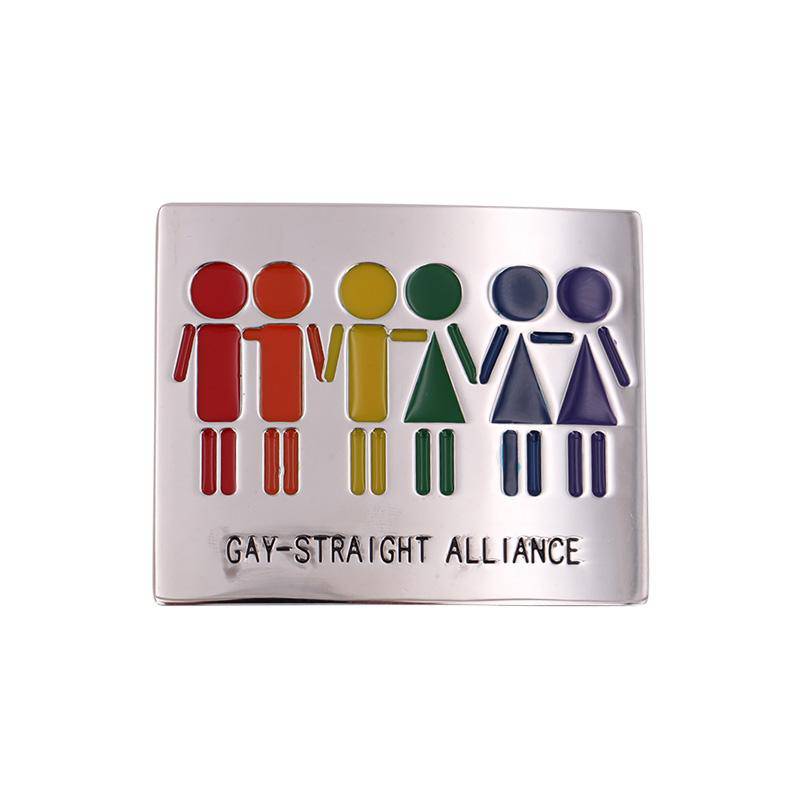 Gay Pride Straight Alliance Belt Buckle | Monster Steel | Coastal Gifts Inc