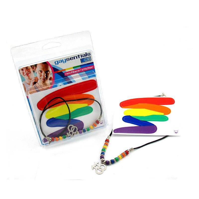 Male Gay Pride Necklace Sticker Combo | Gaysentials | Coastal Gifts Inc