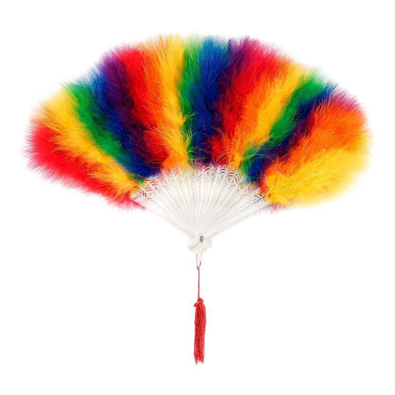 Marabou Feather Rainbow Mix Fan | Zucker Feather | Coastal Gifts Inc