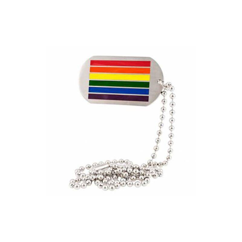 Pride Rainbow ID Tag Pendant Necklace | Monster Steel | Coastal Gifts Inc