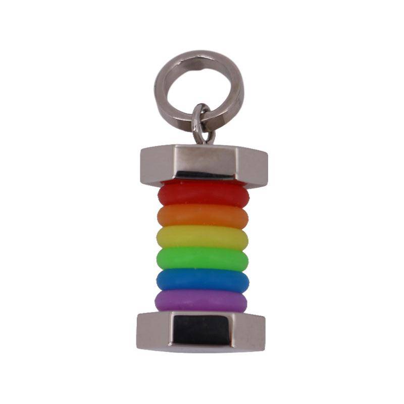 Rainbow Colored Bands Pendant | AAB STYLE | Coastal Gifts Inc