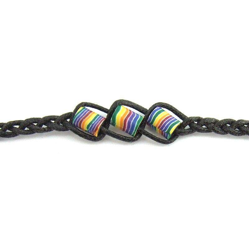 Rainbow Fimo Beads Braided Bracelet | PHS International | Coastal Gifts Inc