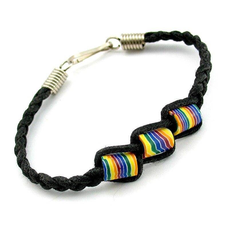 Rainbow Fimo Beads Braided Bracelet | PHS International | Coastal Gifts Inc