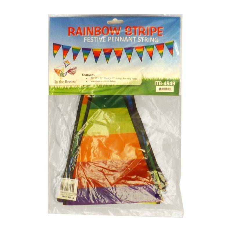Rainbow Stripe Festive Pennant String | In The Breeze | Coastal Gifts Inc