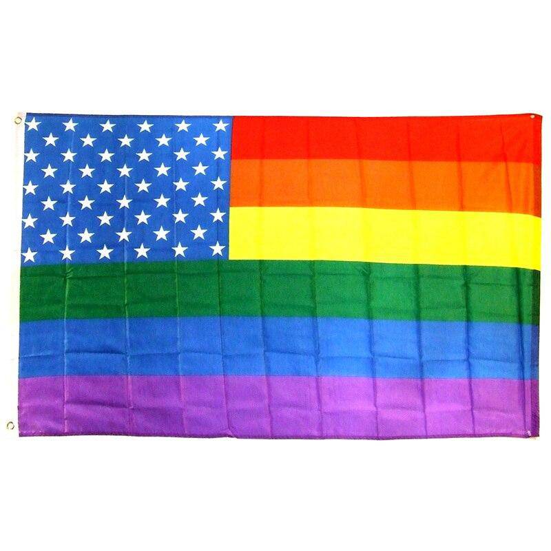 Old Glory Silk Screen Rainbows and Stars Flag 3x5 Foot | PHS International | Coastal Gifts Inc