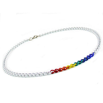 Silver and Rainbow Links Necklace | PHS International | Coastal Gifts Inc