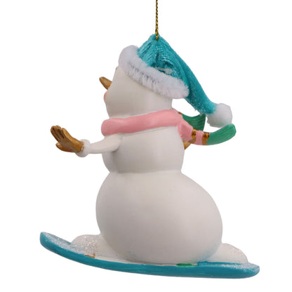Snowman on Snowboard Christmas Ornament | December Diamonds | Coastal Gifts Inc