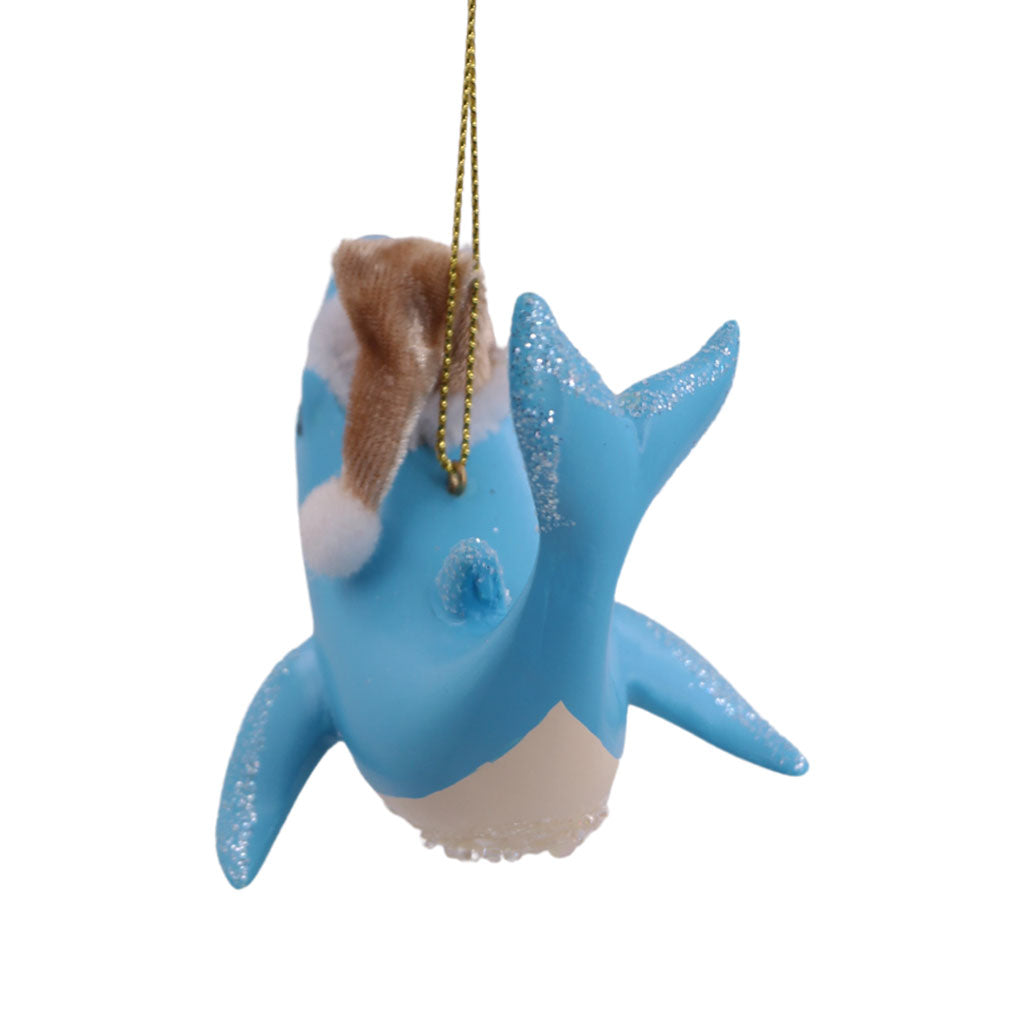 Blue Dolphin With Cap Christmas Ornament | December Diamonds | Coastal Gifts Inc