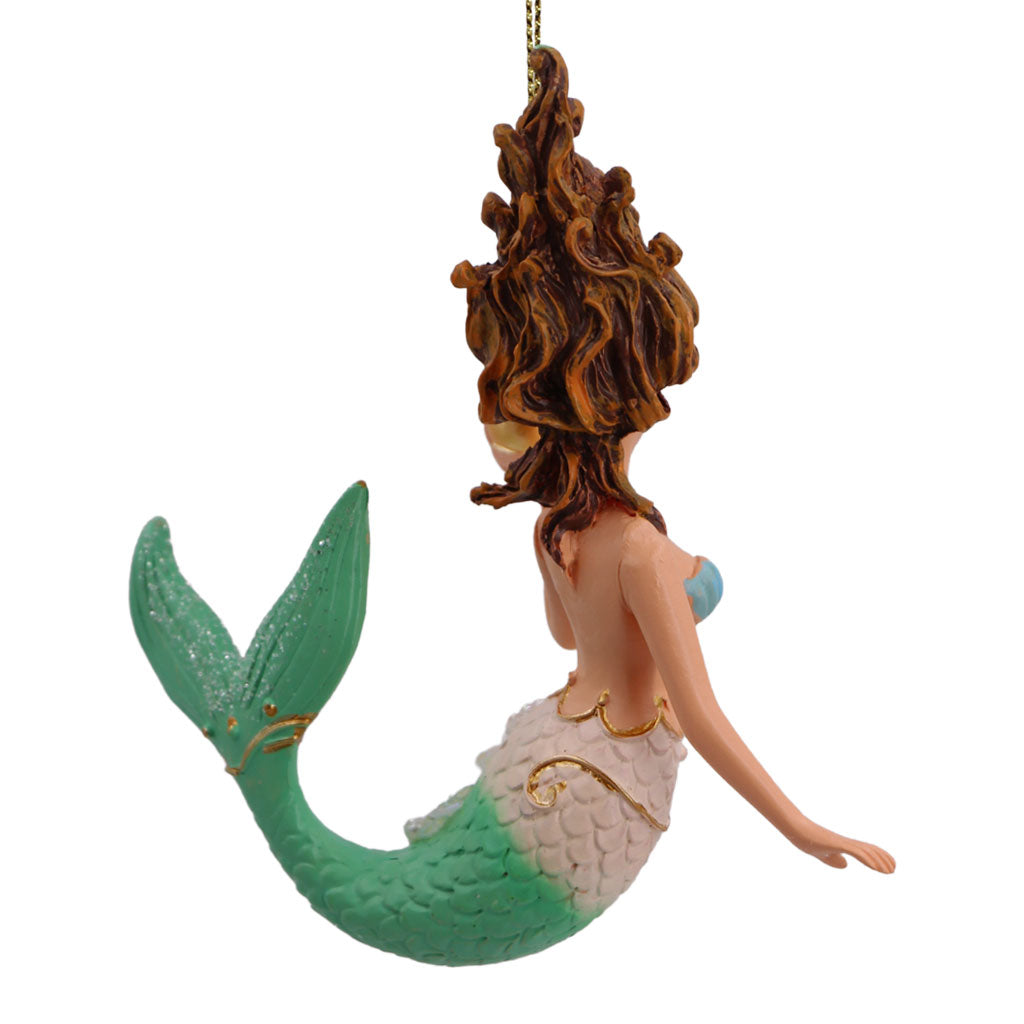 Green Tail Mermaid With Pearl Christmas Ornament | December Diamonds