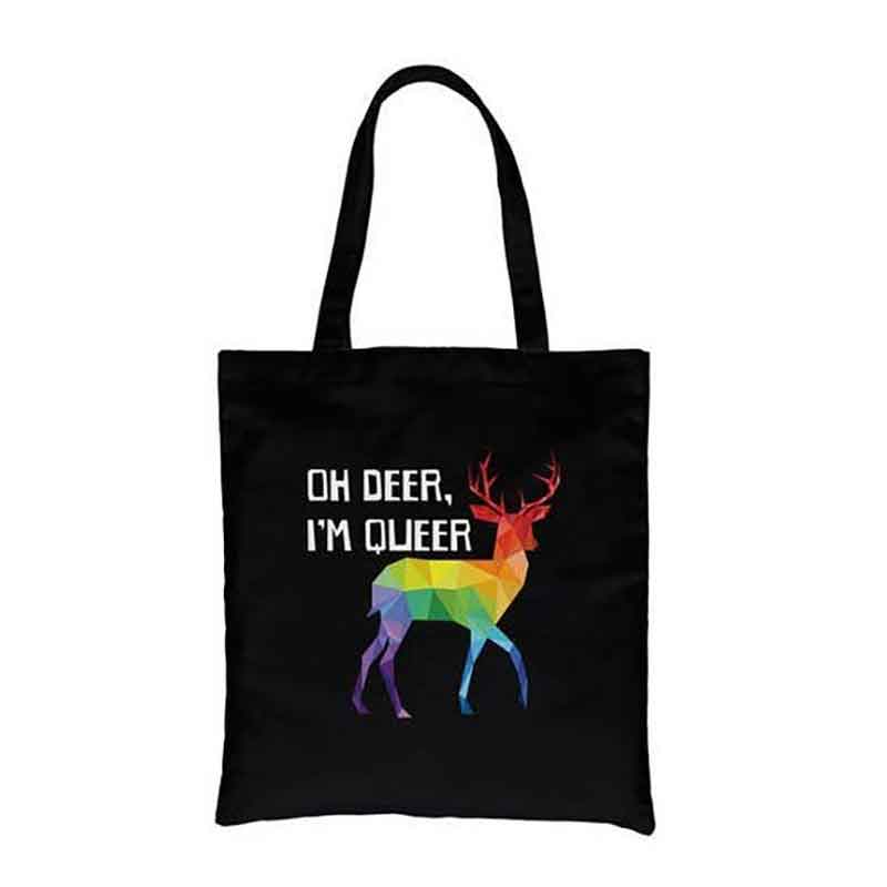 Oh Deer I'm Queer Rainbow Canvas Bag from 365 In Love