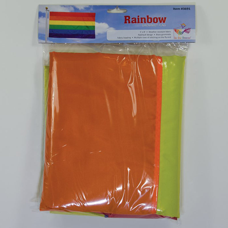 Rainbow 5 Foot by 8 Foot Grommet Flag from In The Breeze
