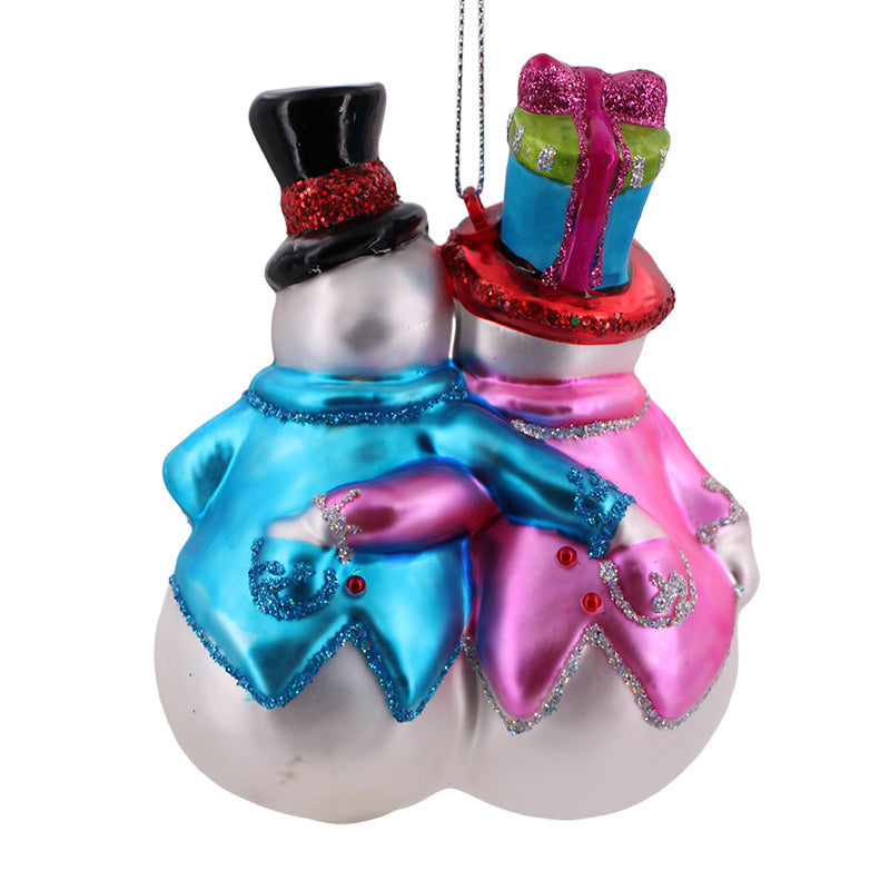 Snowman Couple Christmas Ornament from December Diamonds