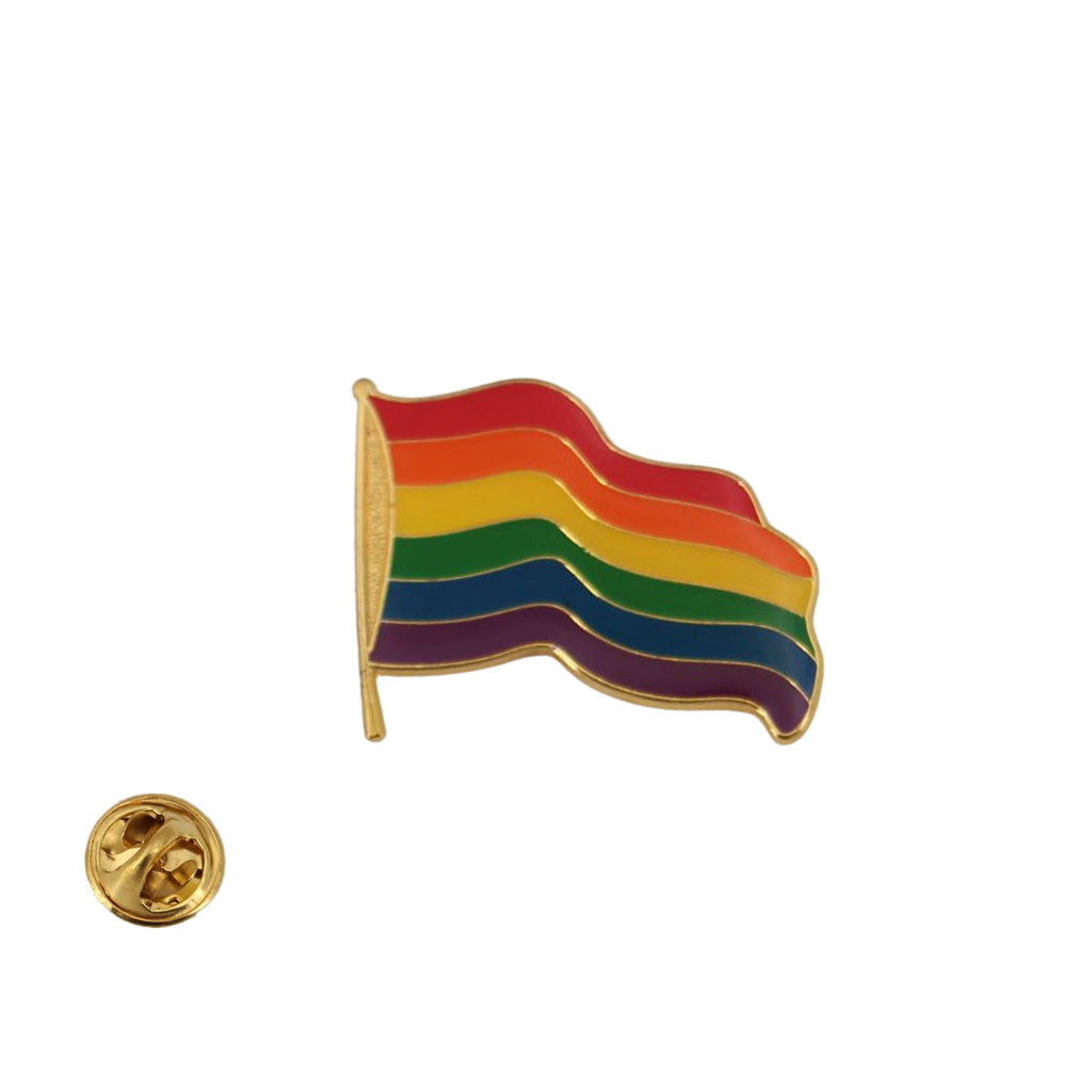 Rainbow Wavy Flag Lapel Pin | PHS International | Coastal Gifts Inc