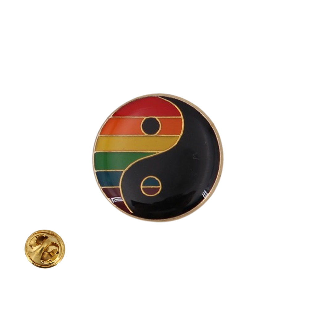 Rainbow Yin Yang Lapel Pin - Coastal Gifts Inc