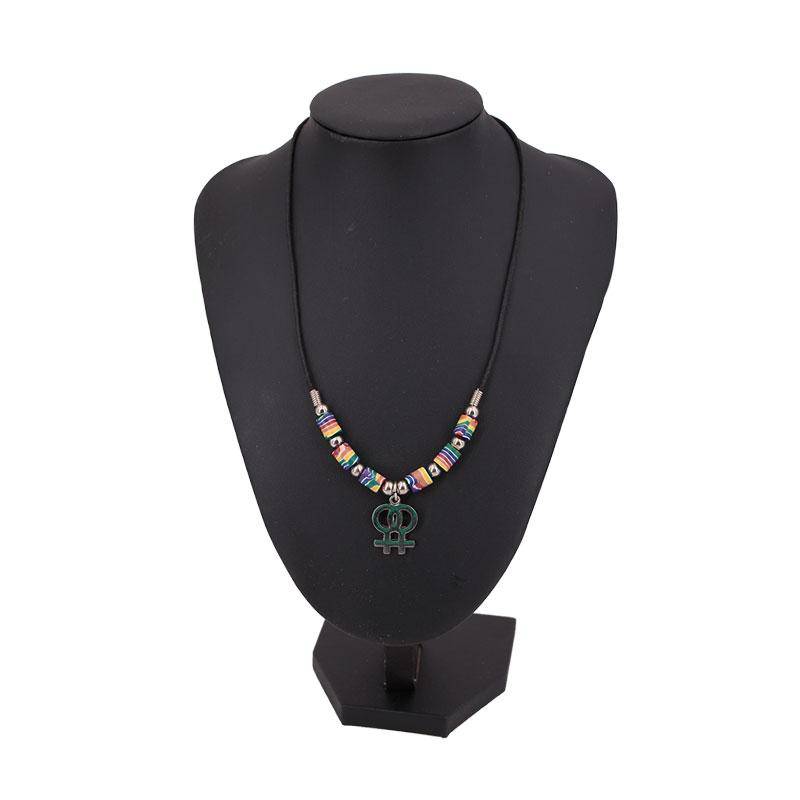Fimo Beads Double Female Necklace | Coastal Gifts Inc