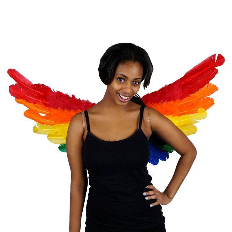 Marabou Feather Rainbow Mix Fan