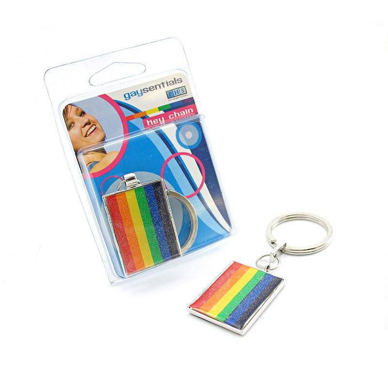 Rainbow Flag Pewter Keychain from Gaysentials