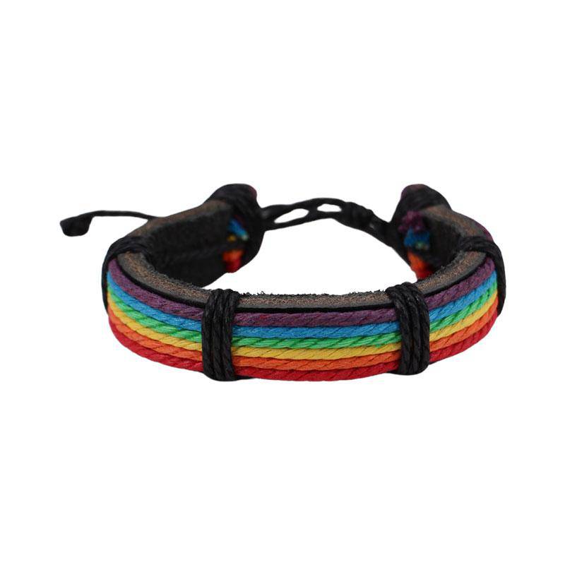 Rainbow Leather Bracelet from Monster Trendz