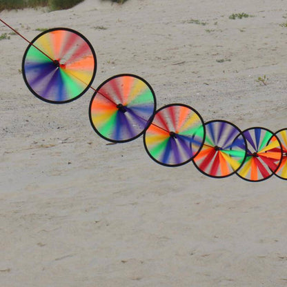 Rainbow Spinner Wheels on String | In The Breeze