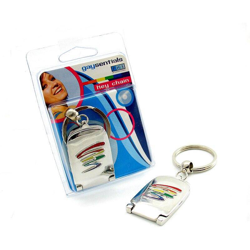 Rainbow Squiggle Mirror Keychain from Gaysentials