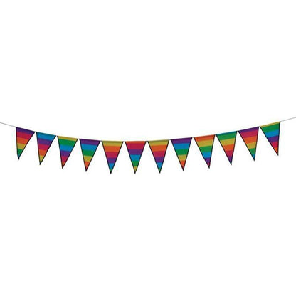 Rainbow Stripe Festive Pennant String | In The Breeze