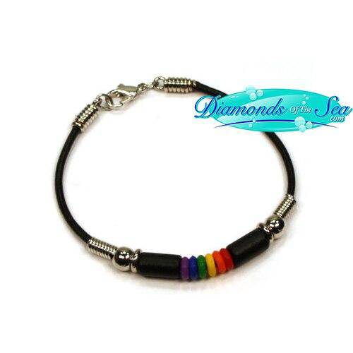 Silicone Rainbow Beads Bracelet from Monster Trendz