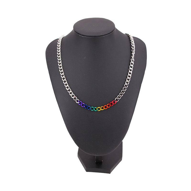 Silver and Rainbow Links Necklace from PHS International